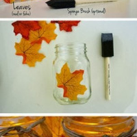 DIY Leaf Mason Jars