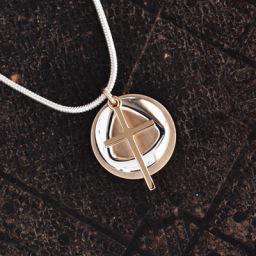 Circle Necklace on 18" Sterling Snake Chain