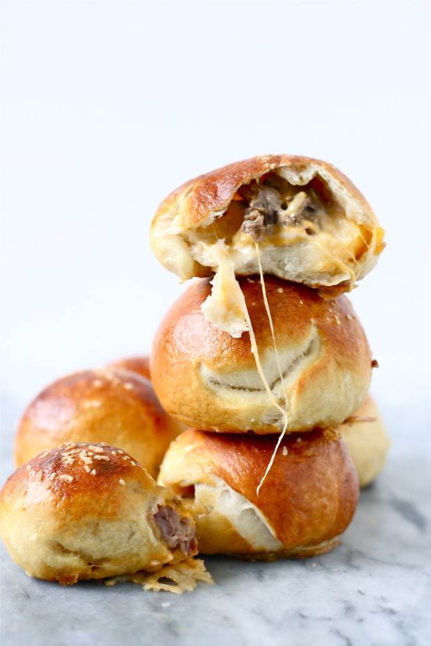 steak and cheese pretzel bites