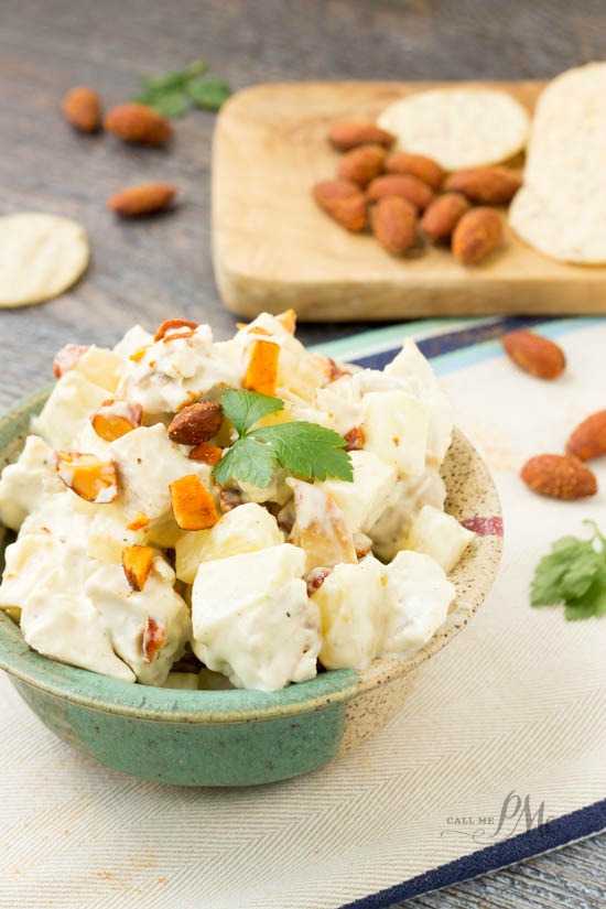 Lighter Rotisserie Chicken Salad with Sriracha Almonds