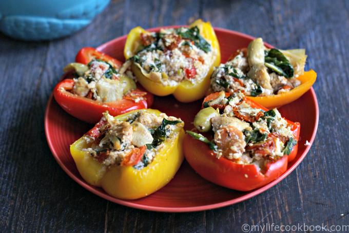 Greek Chicken Stuffed Peppers