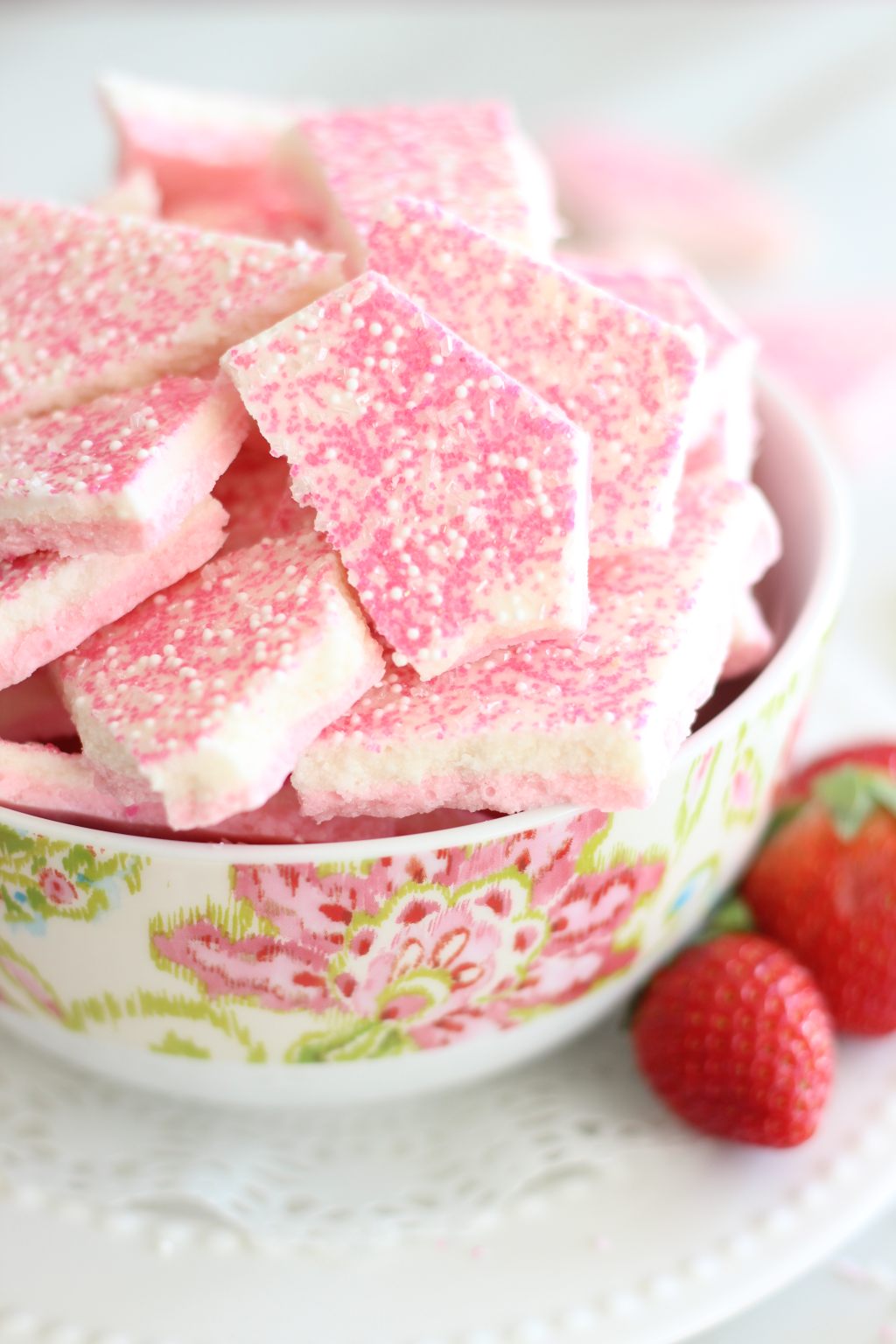 Strawberry Cake Batter Bark